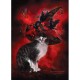 CAROL CAVALARIS GREETING CARD Cat in Fancy Witch Hat